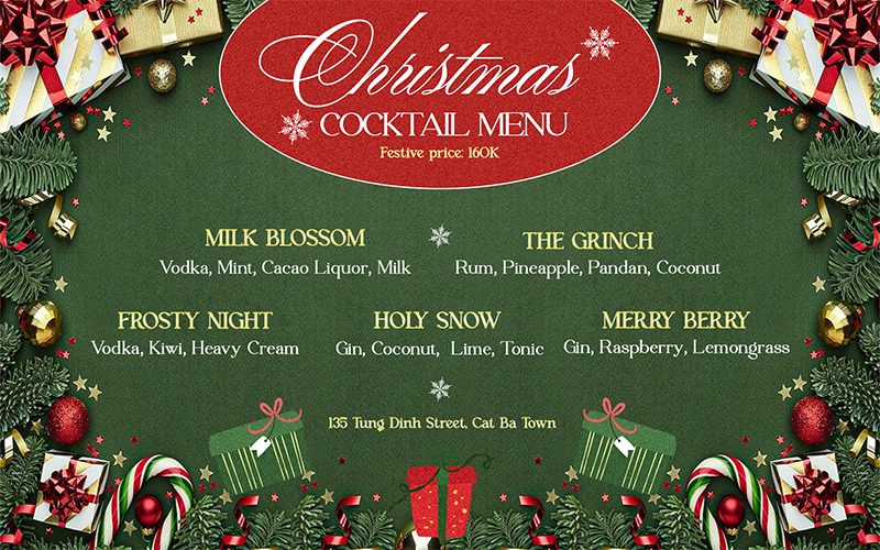 Christmas Cocktail Menu at Quiri
